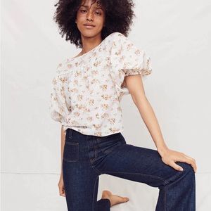 Christy Dawn Aya Top white Bouquet Floral Small